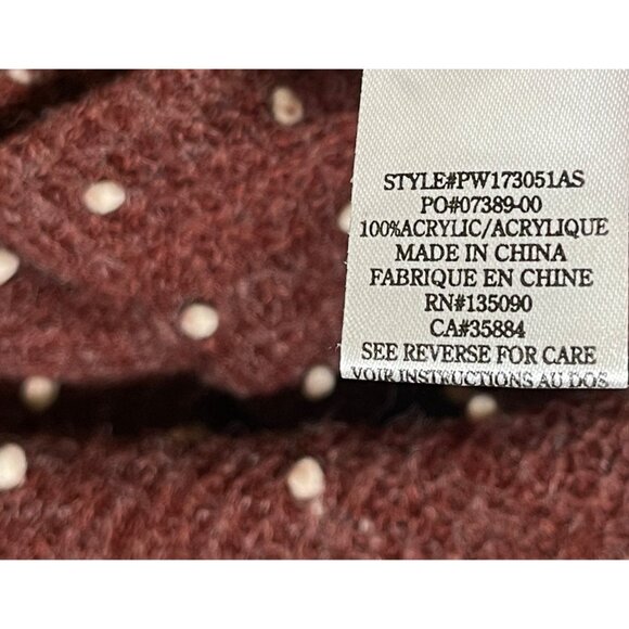 Altar'd State Cropped Sweater Rust Cream Dot Size S Small Lightweight - Picture 7 of 7